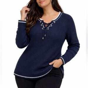 Calvin Klein Black Lace-Up Women's Sweater